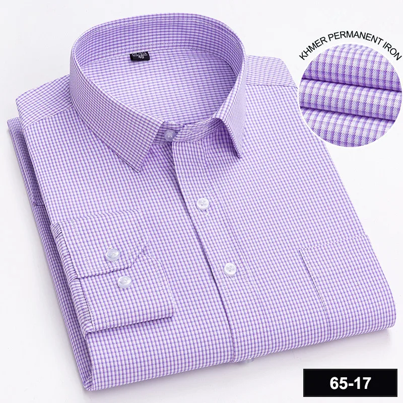 Men's Long Sleeve Shirt High-quality Fashion Casual Print Plaid Stripe Single Pocket Fit Business Formal Office Four Season Top - Image 17