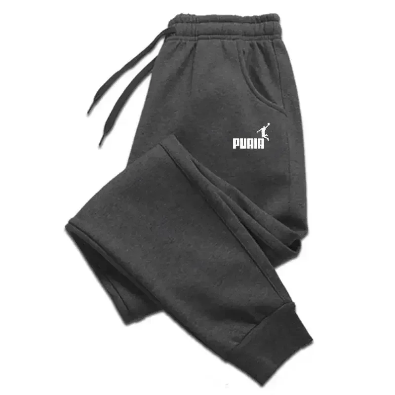 2025 Men's trousers for autumn and winter, men's casual pants, fashionable soft sportswear pants, jogging sports logo print - Image 3