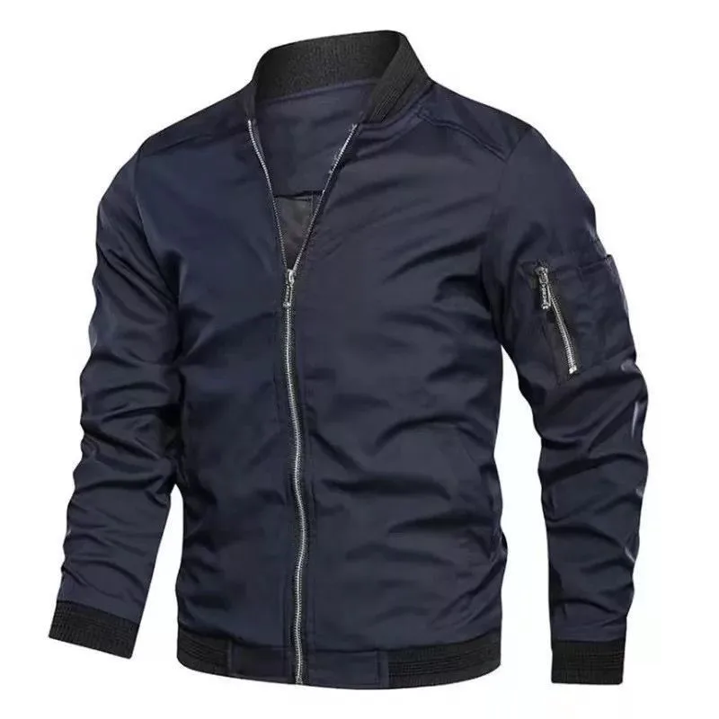 Fall Winter Quality New Men's Jackets Fashion Young Men's Jackets Baseball Clothing Bomber Jacket Basic Style Solid Color Coat - Image 9