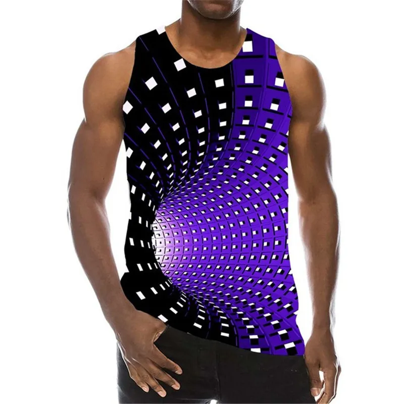 Tank Top For Men 3D Print Psychedelic Hole Sleeveless Fashion Pattern Tops Graphic Vest 6XL Plus Size Man Clothing Casual Tanks - Image 13