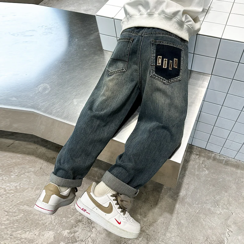 5-14 Years Old Boy Pants with Pockets Korean Style Fashion Spring Autumn Cotton Sport Cargo Pants Kids Children Leisure Trousers - Image 2