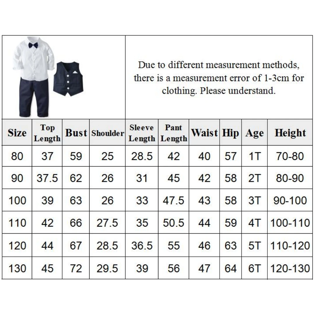 Formal Birthday Boy Outfits Cotton Kid Clothes Set Toddler Long-sleeved Shirt with Bow Tie + Vest + Trouser Suit Boys Party Wear - Image 6