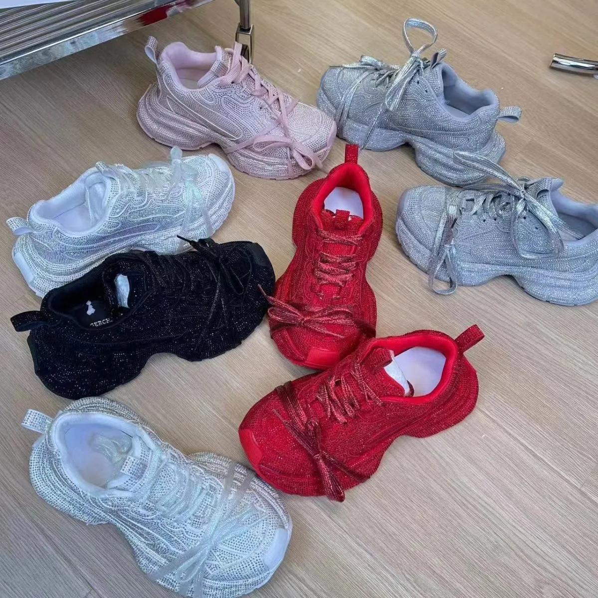 Sneakers Sport Casual Fashionable Customized Design Shoes Footwear Factory Cost Shiny 2024 Women Shoe - Image 4