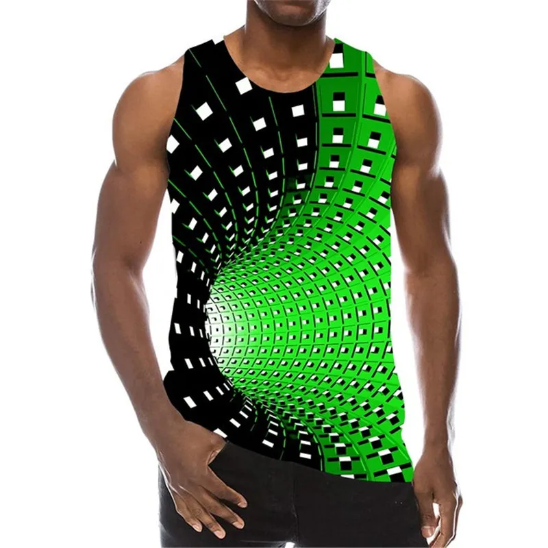 Tank Top For Men 3D Print Psychedelic Hole Sleeveless Fashion Pattern Tops Graphic Vest 6XL Plus Size Man Clothing Casual Tanks - Image 8