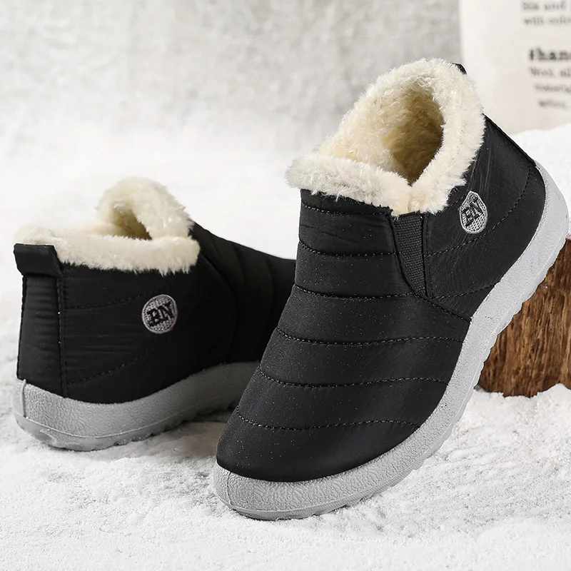 Men Boots Keep Warm Winter Shoes For Men Ankle Boots Fur Shoes Botas Hombre Couple Snow Boots Winter Casual Shoes Booties Men - Image 2