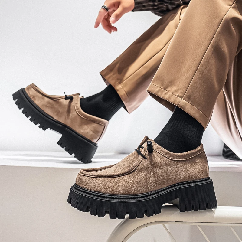Men's Shoes 2025 Autumn New Style High-heel Thick-soled Loafers, Durable and Retro Casual Shoes, Everyday Street Trend Sneakers - Image 6