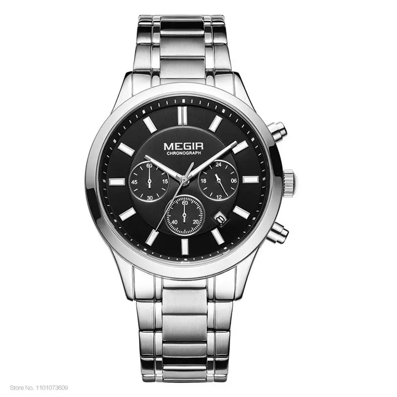 MEGIR Watches for Men 2021 New Chronograph Quartz Watch Luxury Stainless Steel Wristwatch Man Relogios Masculino часы мужские - Image 16