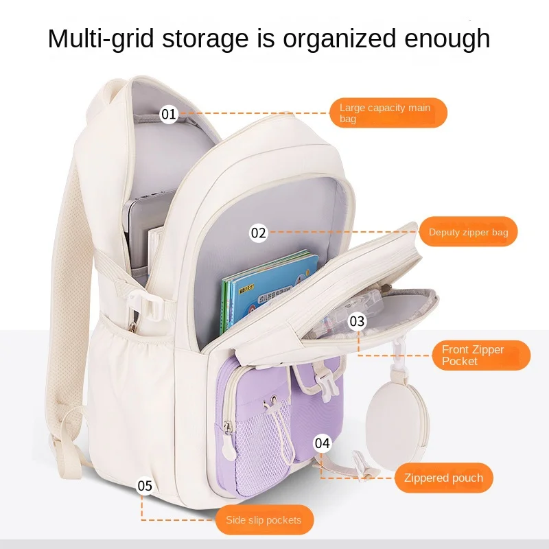 Children School Bags for Girls Large Schoolbag Kawaii Primary Book Bag School Backpack Kids Waterproof Travel Rucksack 3-6 Grade - Image 3