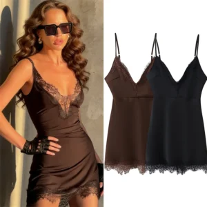 Women's Mini Dress 2025 New Fashion Fall Sexy Slip Dresses for Women Elegant Chic Ladies Dress