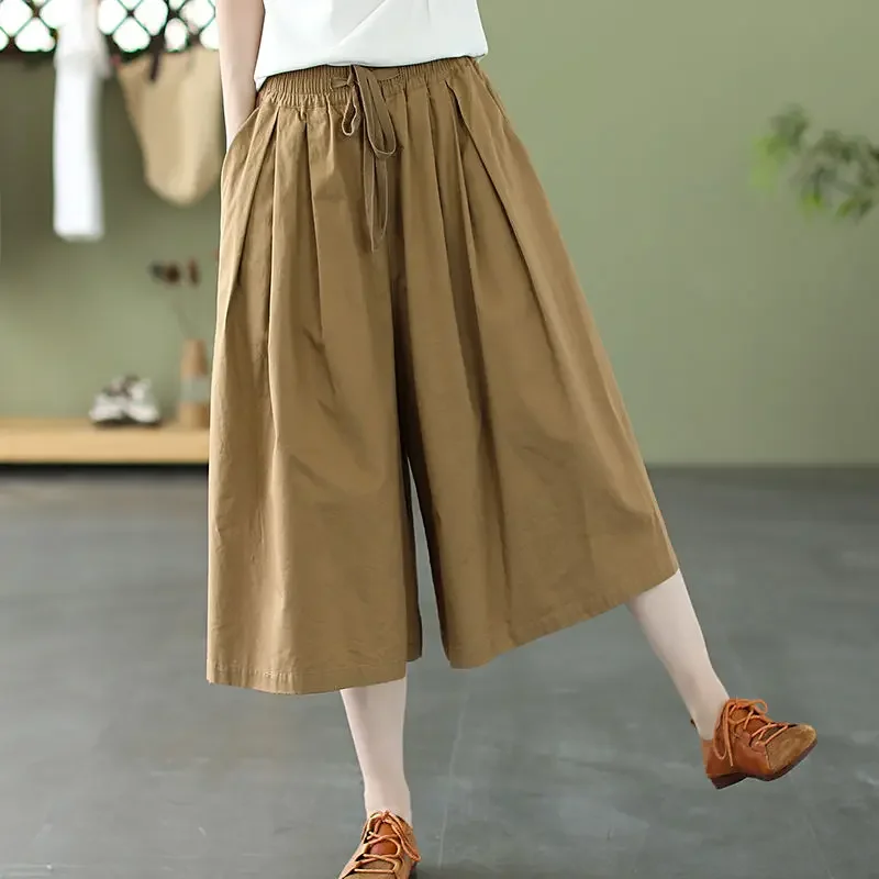 Short Pants Woman Cotton Culotte Shorts for Women Wide Skirt Comfy Outfits Flowy Harajuku Fashion To Wear Summer Wholesale Jorts - Image 4