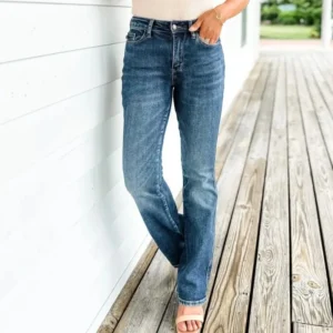 Straight Leg Jeans for Women High Waisted Stretchy Frayed Raw Hem Loose Boyfriend Denim Pants Casual Baggy Jean Trousers