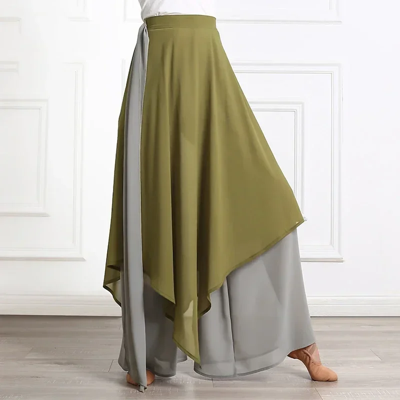 Women's Wide-Leg Pants Elegant Chiffon Culottes Classical Dance Practice Clothes Chinese Modern Dance Adult Blocking Dance Pants - Image 4