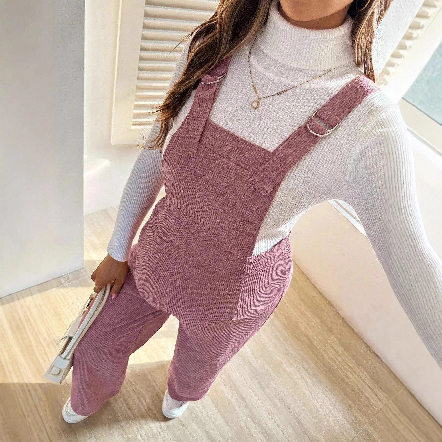Maternity Clothes Pregnancy Clothing for Pregnant Women Pants 2025 Autumn Winter Fashion Elastic Loose Corduroy Overalls Waist - Image 3