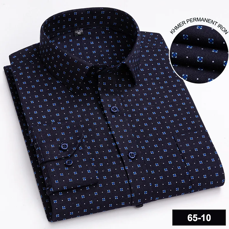 Men's Long Sleeve Shirt High-quality Fashion Casual Print Plaid Stripe Single Pocket Fit Business Formal Office Four Season Top - Image 16