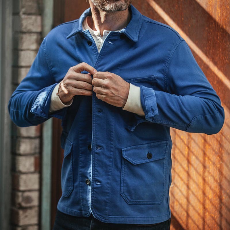 Spring Autumn Casual Stylish Slim-fit Mens Workwear Solid-color Lapel Jacket With Buttons - Image 2