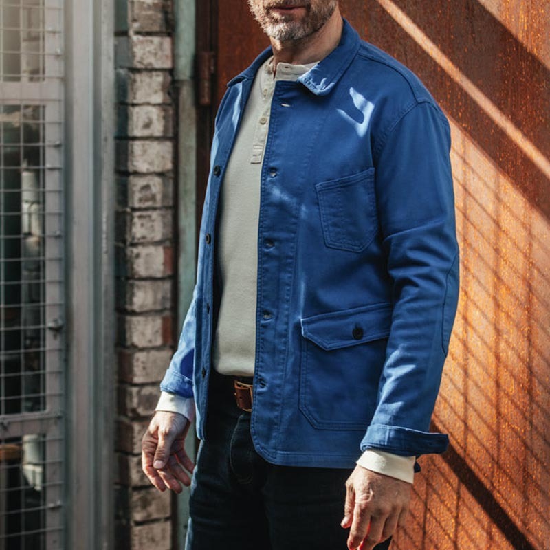 Spring Autumn Casual Stylish Slim-fit Mens Workwear Solid-color Lapel Jacket With Buttons - Image 4