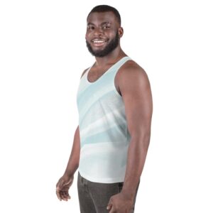 Mens Stretch Fit Tank Top - Pastel Blue Swirl