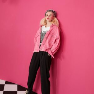 Solid Pure High Waist Straight Casual Minimalist Women Pants Spring