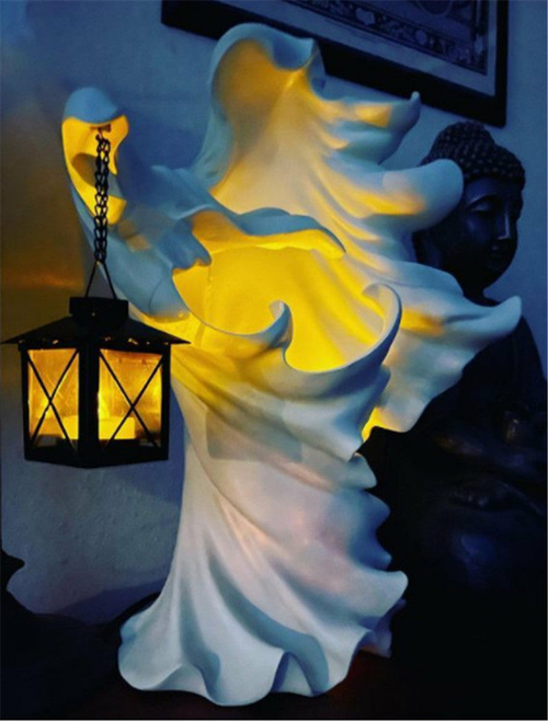 Faceless Ghost Sculpture Halloween Ghoul Resin Sculpture Decoration - Image 9