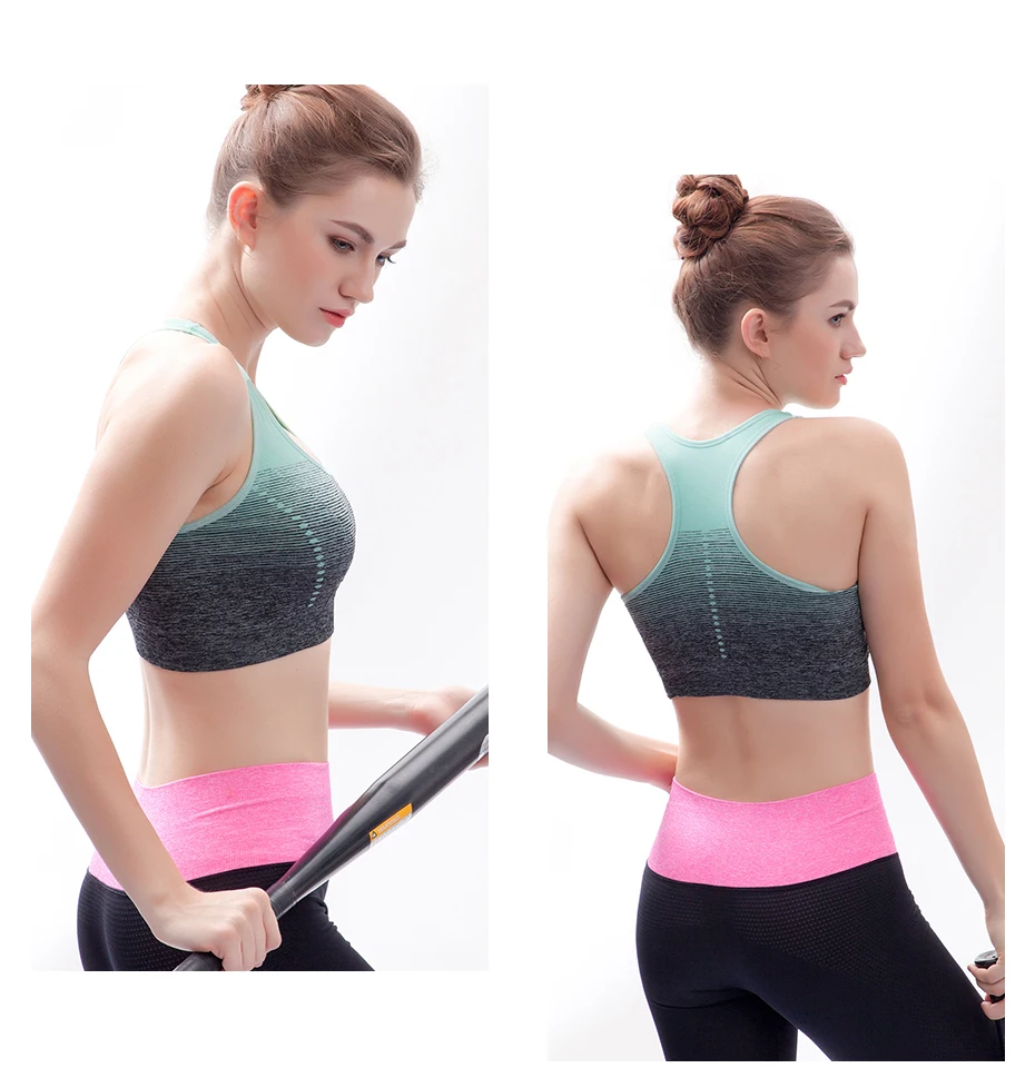 Sports Bra High Stretch Breathable Top Fitness Women Padded for Running Yoga Gym Seamless Crop Bra Gradient Sport Bra - Image 25