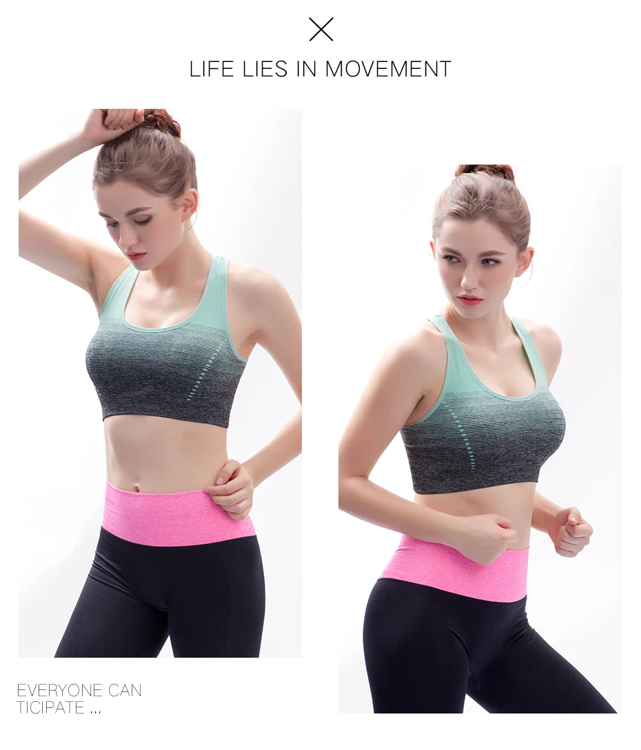 Sports Bra High Stretch Breathable Top Fitness Women Padded for Running Yoga Gym Seamless Crop Bra Gradient Sport Bra - Image 24