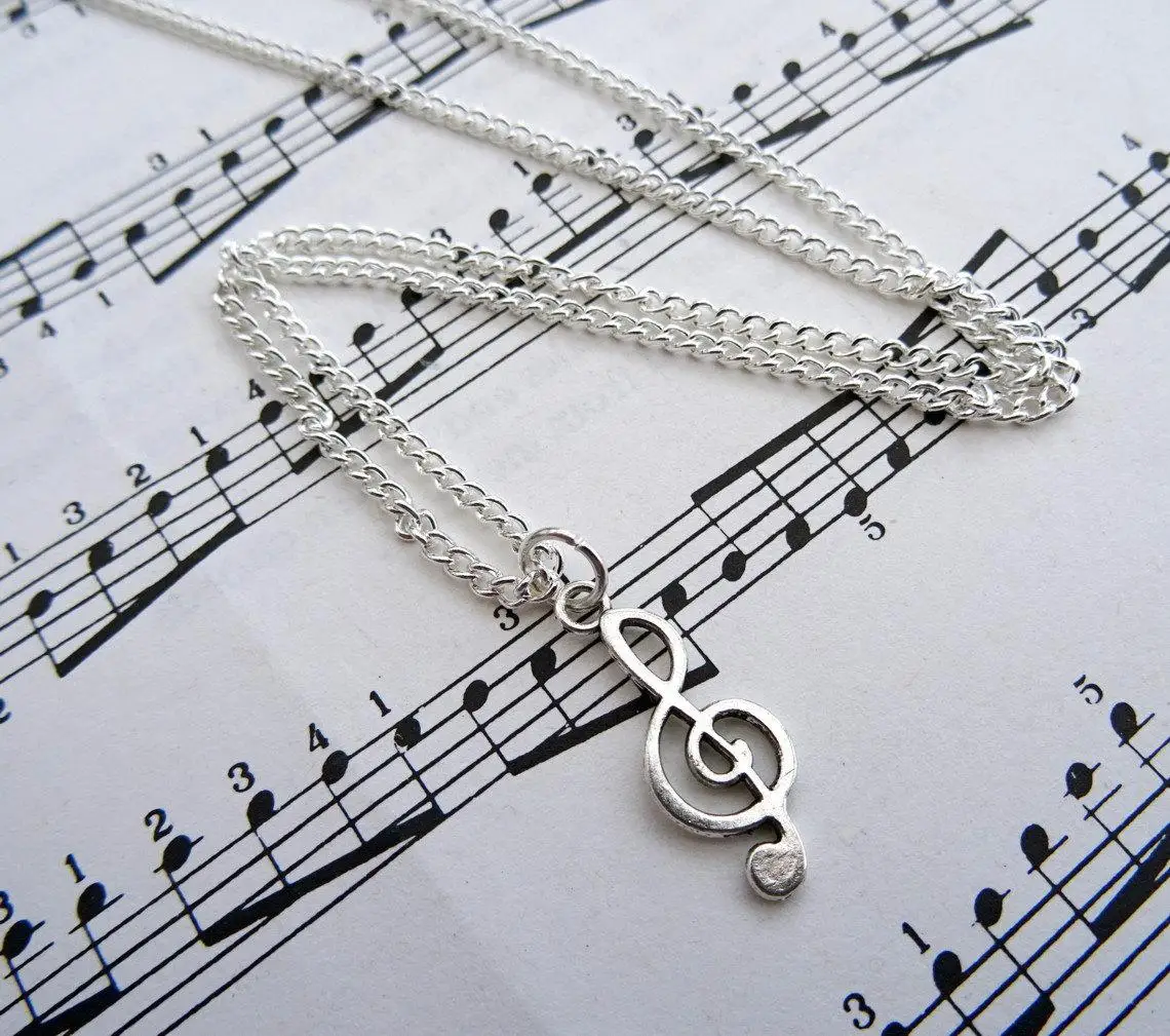 Treble Clef Necklace,music Note Charm,Singer Musician Jewellery - Image 2