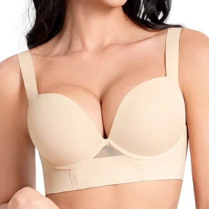 New Seamless Bras For Women Padded Underwire Widen Band Push Up Gather Deep V Everyday Sexy Lingerie
