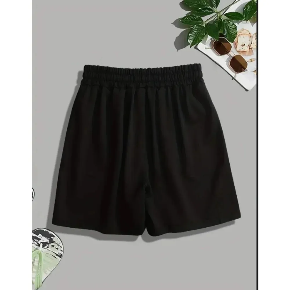 Trendy and Versatile Black Shorts for Boys Summer 2026 New Breathable Casual Five Quarter Pants Loose Straight Sports Pants - Image 4