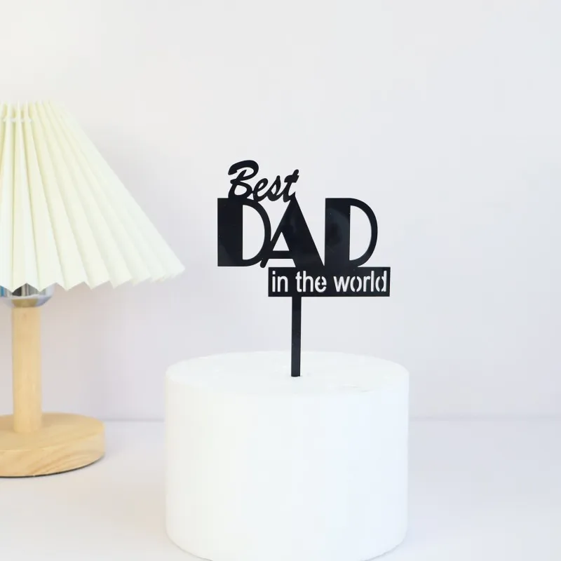 2023 New Father's Day Birthday Cake Topper Black Beer Super Dad Acrylic Cake Toppers Gift Father's Day Party Dessert Decoration - Image 7