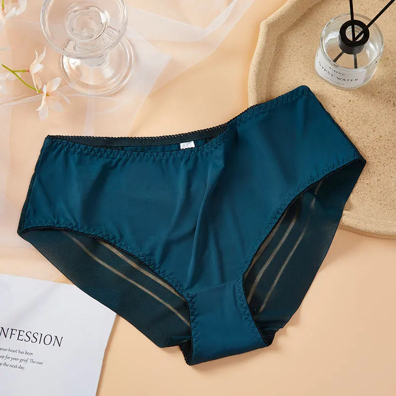 Women Mid Waist Panties Sexy Transparent Elastic Underwear Ladies Seamless Thin Briefs Female Breathable Mesh Lingerie Briefs - Image 13