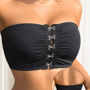Wireless Front Closure Strapless Bra Non-slip Breathable Stretch Bandeau Brassiere Women Comfort Intimates For Daily Party 3561