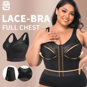 Push Up Bras with Non-adjusted Straps Women Long Tank Top Bra Front Closure Support Bras in Plus Size