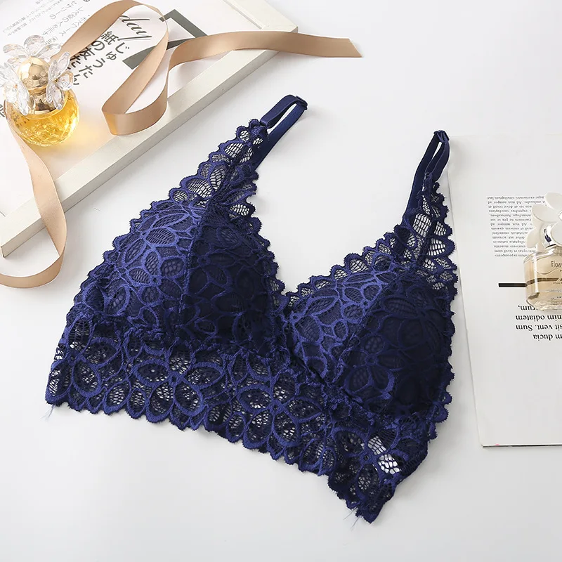 Lace Bralette Deep V-neck Bras For Women Push Up Bra Female Comfort Underwear Sexy Lingerie Padded Brassiere - Image 8