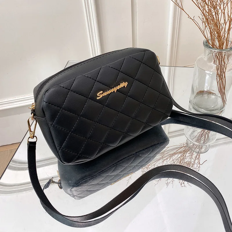Small Messenger Bag For Women Trend Lingge Embroidery Camera Female Shoulder Bags Fashion Chain Ladies Crossbody Purse 2024 - Image 4