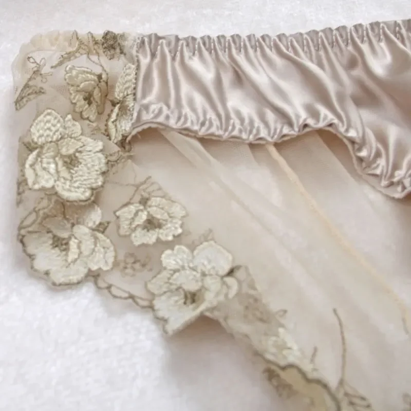 SILK women Sexy PANTIES 100% Natural silk Lace Beriefs Seamless Sexy underwear lingerie calcinha briefs underwear culotte 2018 - Image 5
