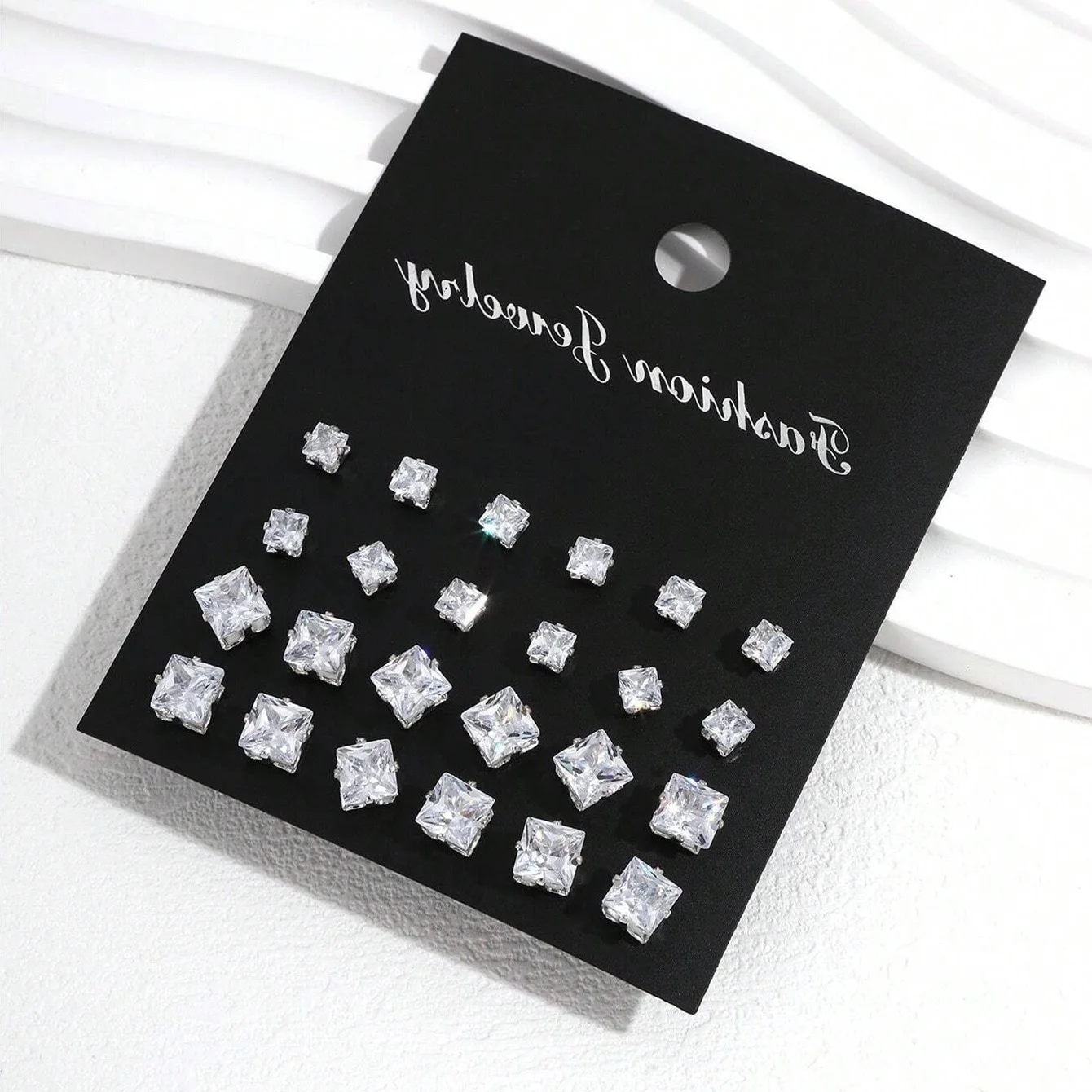 12 Pairs Of Luxurious, Simple, Shiny, And Caring Zirconia Decorative Earrings Are Suitable For Gifts To Parties,And Couples - Image 14