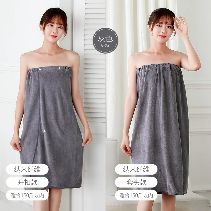 Wearable Microfiber Bathrobe Woman Shower Soft Bath Towel Adults for Home Beauty Salon Sweat Suit Sauna Towels Bathroom - Image 22