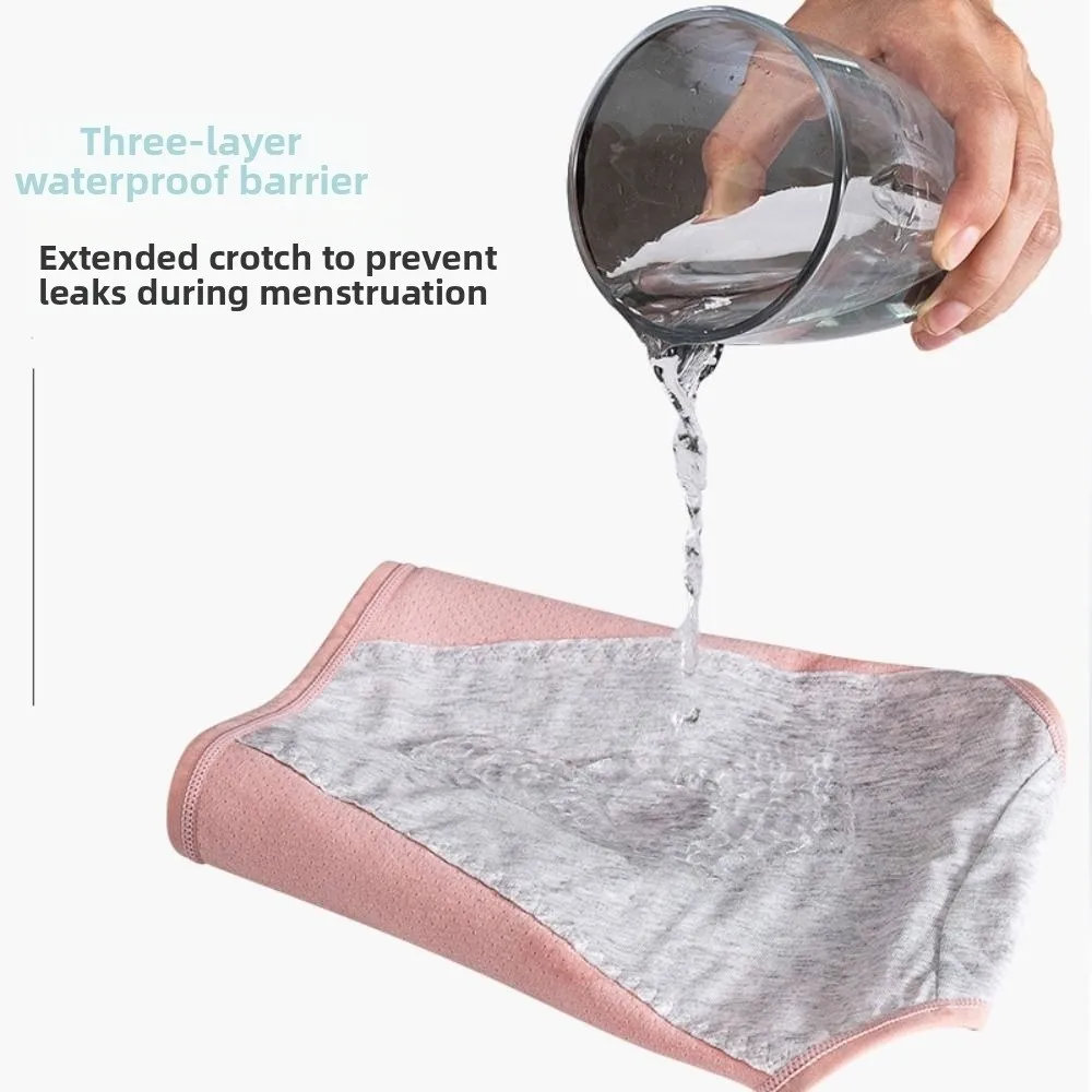 Cotton Menstrual Panties 3 Layer Waterproof Breathable Physiological Pants Antibacterial Soft Women's Underpants Daily Sports - Image 6