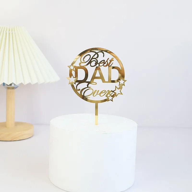 2023 New Father's Day Birthday Cake Topper Black Beer Super Dad Acrylic Cake Toppers Gift Father's Day Party Dessert Decoration - Image 16