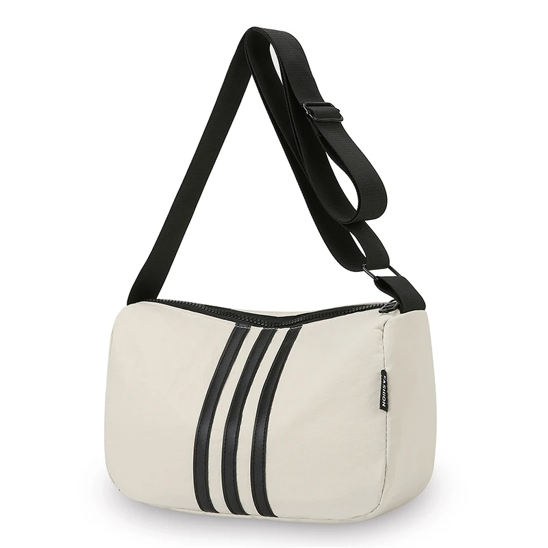 Duffel Bag Women Men Large Travel Gym Hand Carry Boarding Luggage Casual Sports Shoulder Handbag Striped Nylon Crossbody Purse - Image 7