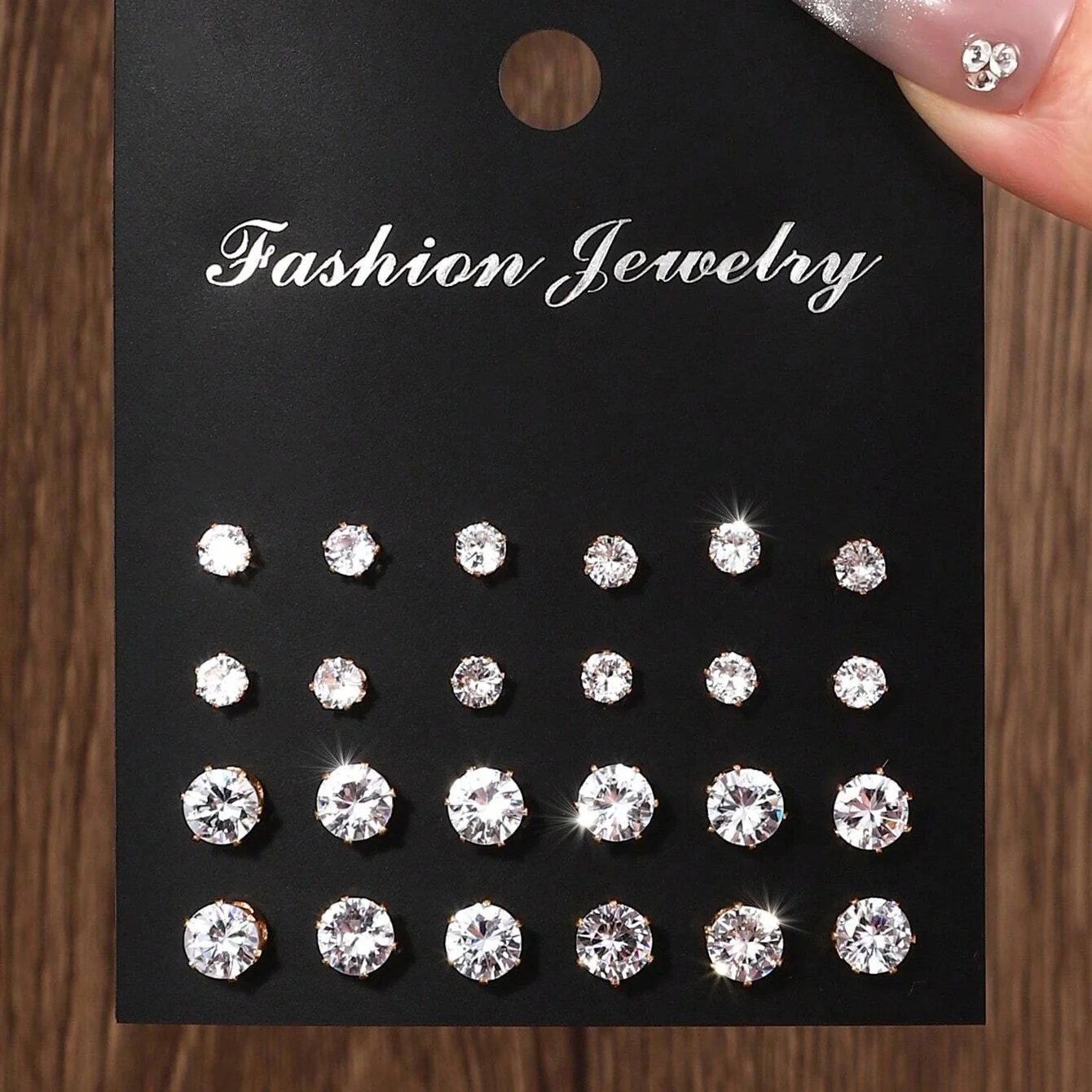 12 Pairs Of Luxurious, Simple, Shiny, And Caring Zirconia Decorative Earrings Are Suitable For Gifts To Parties,And Couples - Image 11