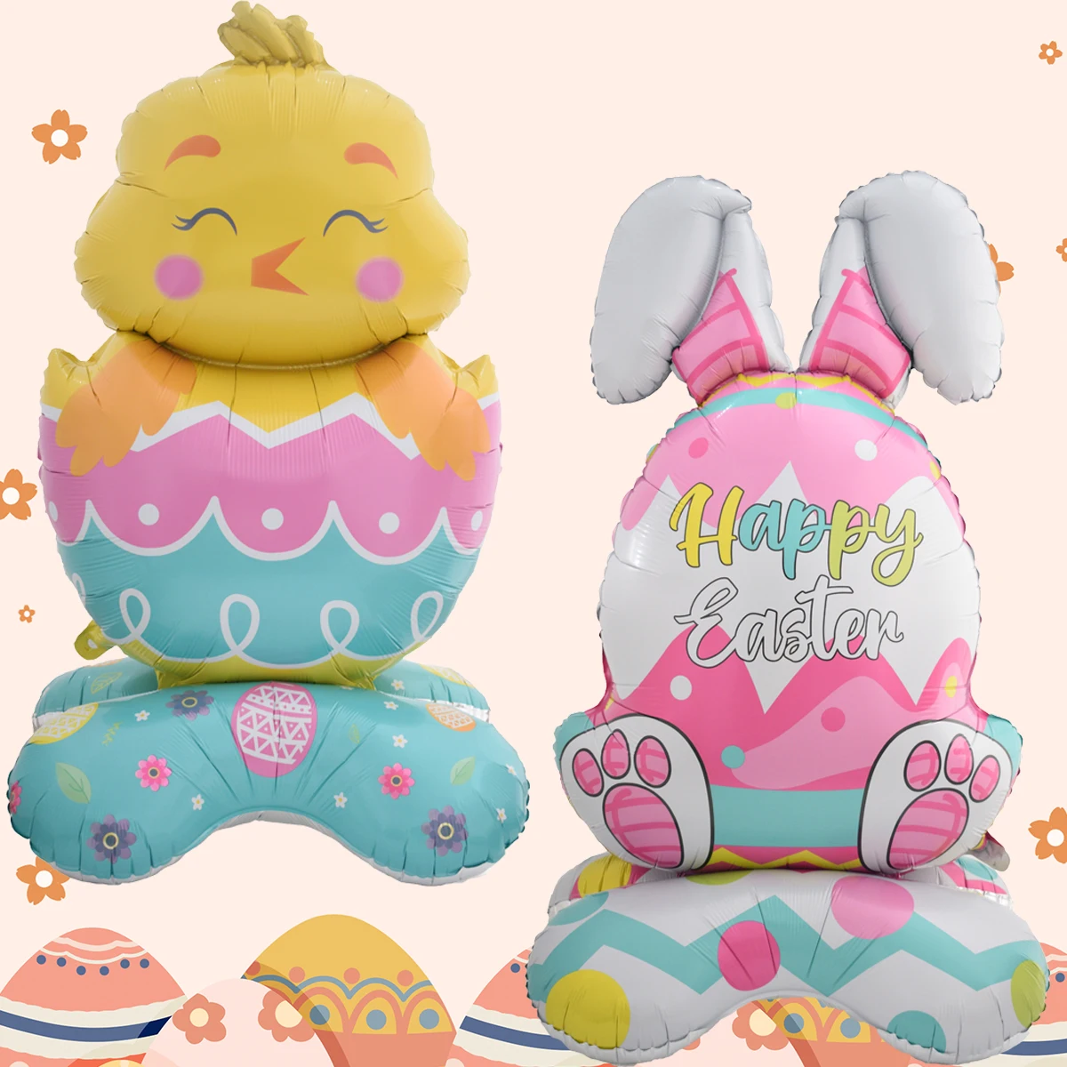 1pc Easter Pedestal Rabbit Egg Chick Balloons Stand Easter Bunny Balloon Outdoor Easter Decorations Easter Party Decoration - Image 5