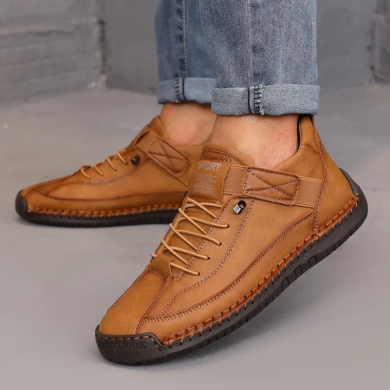 Boots Mid Top for Women British Style Retro Anti Slip Workwear Shoes Handmade Leather Loafers Casual Soft Soled Women Nude Boots - Image 9