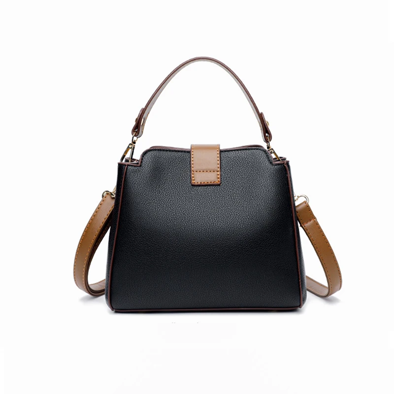 Small Bucket Shoulder Bags For Women Luxury Designer PU Leather Messenger Crossbody Bags Ladies Casual Solid Color Purse Handbag - Image 2