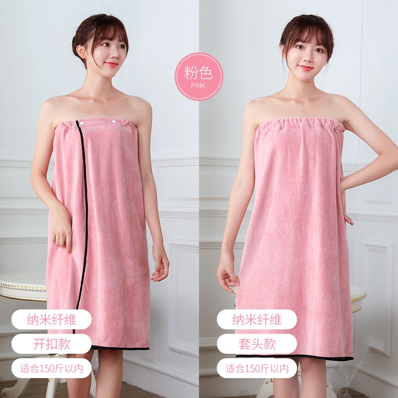 Wearable Microfiber Bathrobe Woman Shower Soft Bath Towel Adults for Home Beauty Salon Sweat Suit Sauna Towels Bathroom - Image 25