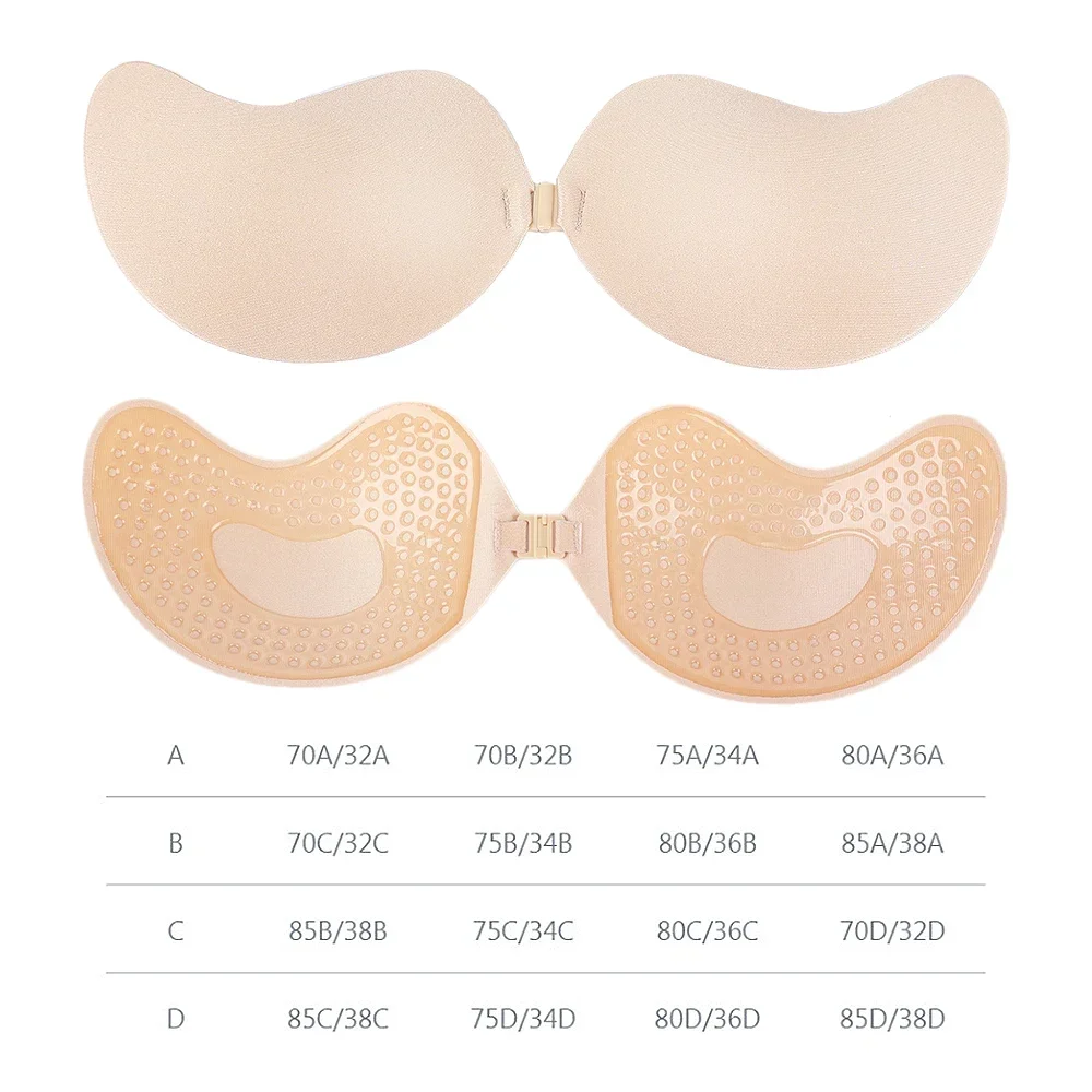 Invisible Push Up Bra for Women Backless Strapless Bra Seamless Front Closure Bralette Underwear Silicone Self-Adhesive Bra Pad - Image 6