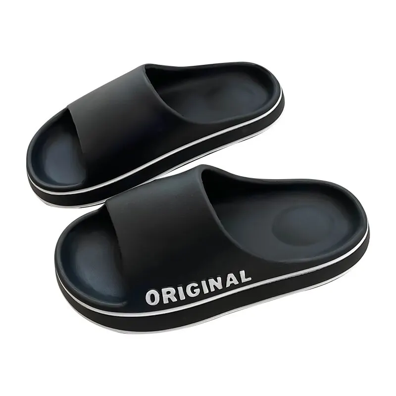 Feslishoet Women Letter Slippers Beach Slides Solid Color Mens Thick Sole Indoor Bathroom Anti Slip Shoes Summer Couple Sandals - Image 10