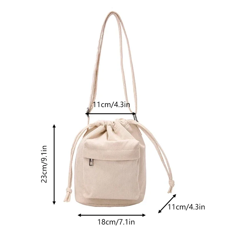 2025 New Women Bag Middle Shoulder Bag Korean Style Drawstring Bucket Bag Casual Light Youth Crossbody Bag Whole Sale - Image 6