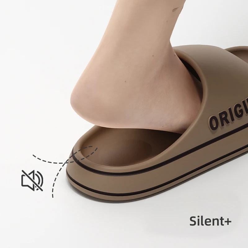 Feslishoet Women Letter Slippers Beach Slides Solid Color Mens Thick Sole Indoor Bathroom Anti Slip Shoes Summer Couple Sandals - Image 5