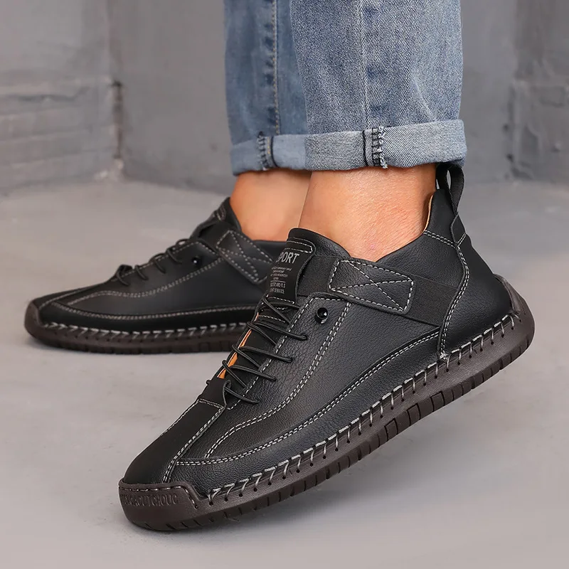Boots Mid Top for Women British Style Retro Anti Slip Workwear Shoes Handmade Leather Loafers Casual Soft Soled Women Nude Boots - Image 10